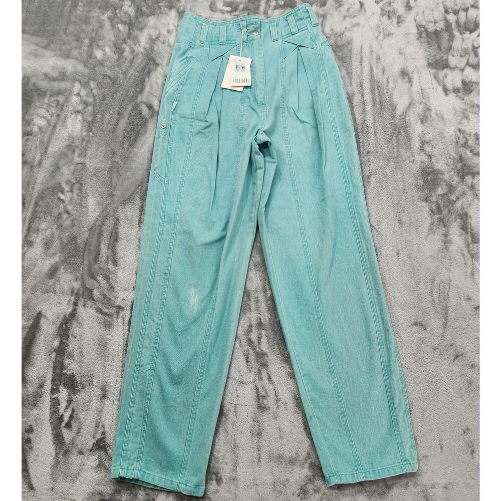 Vintage 80s TOGETHER! Jeans Womens 8 Light‎ Blue Mint High Rise Pleated Tapered
